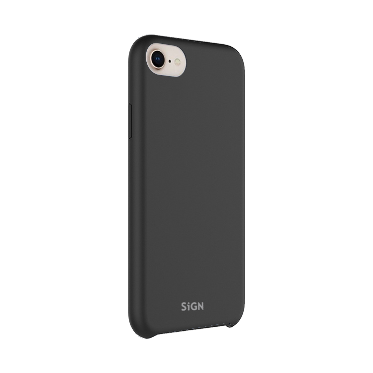 SiGN Liquid Silicone Case för iPhone 7 & 8/SE 2 - Svart