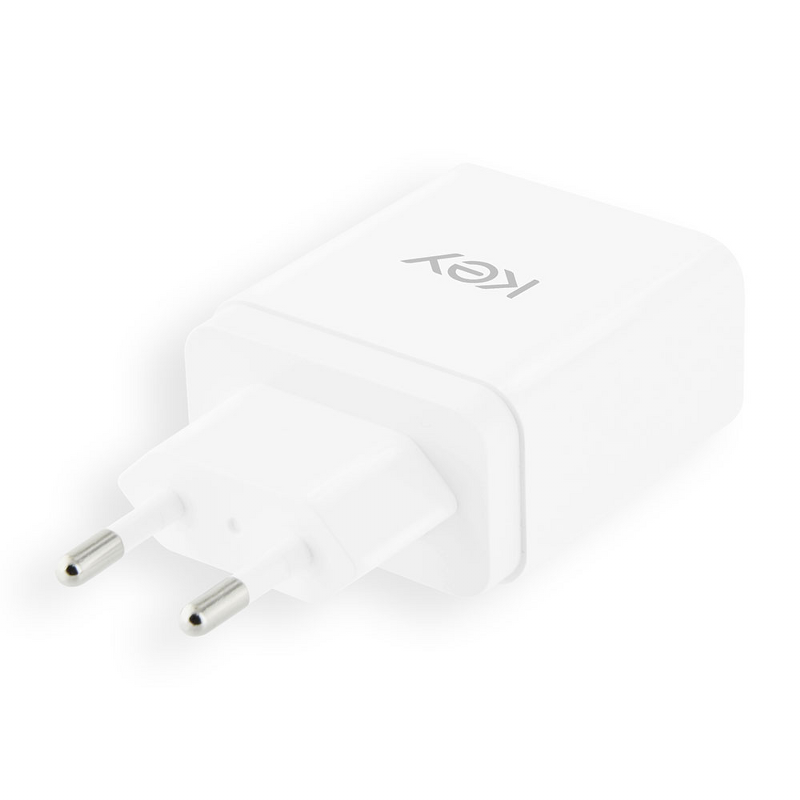 Key USB-C Adapter with Cable 5V/3.0A/18W - White