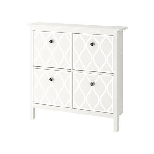 Frida - front pattern for HEMNES shoe cabinet 4 compartments