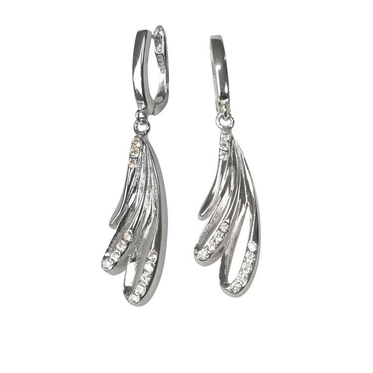 Snygga örhängen Falling Leaves i 925 rhodinerat silver från Catwalk Jewellery