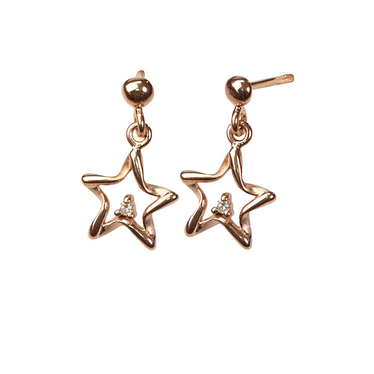 Hängande örhängen Sparkling Stars Pinkgold/silver från Catwalk Jewellery