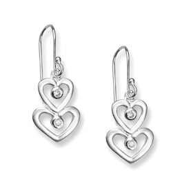 Örhängen Two Hearts Sparkling Silver