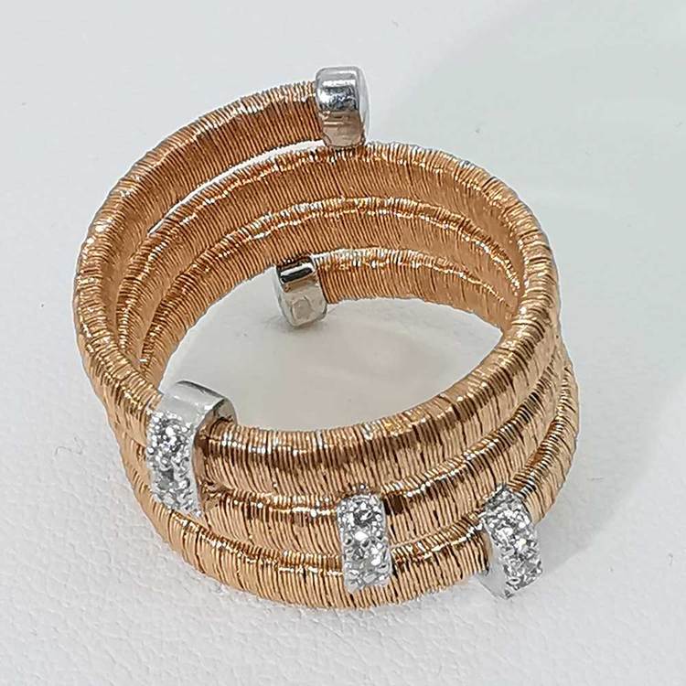 cool ring i roseförgyllt silver Aurora från Catwalk Jewellery