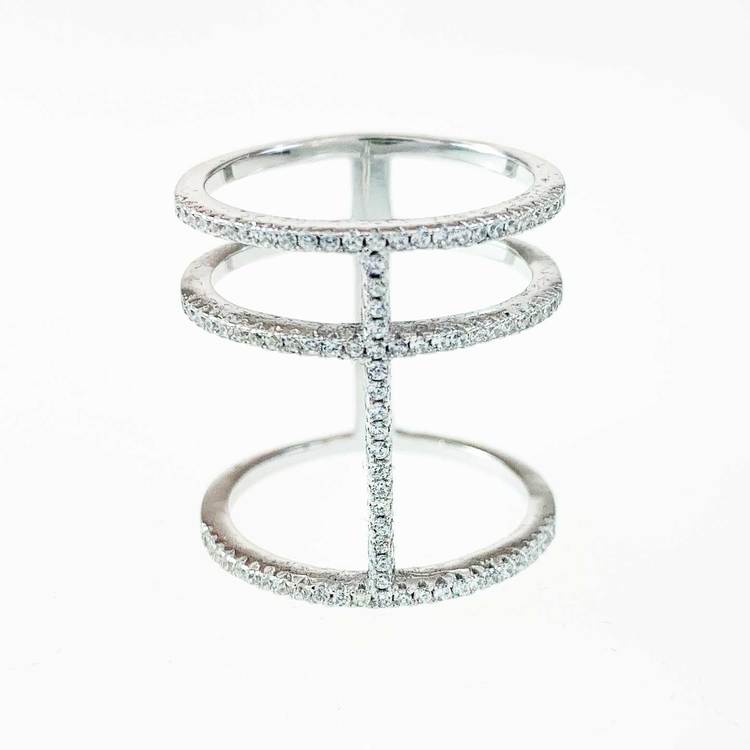 snygg och cool ring i rhodinerat silver 3 Lines från Catwalk Jewellery