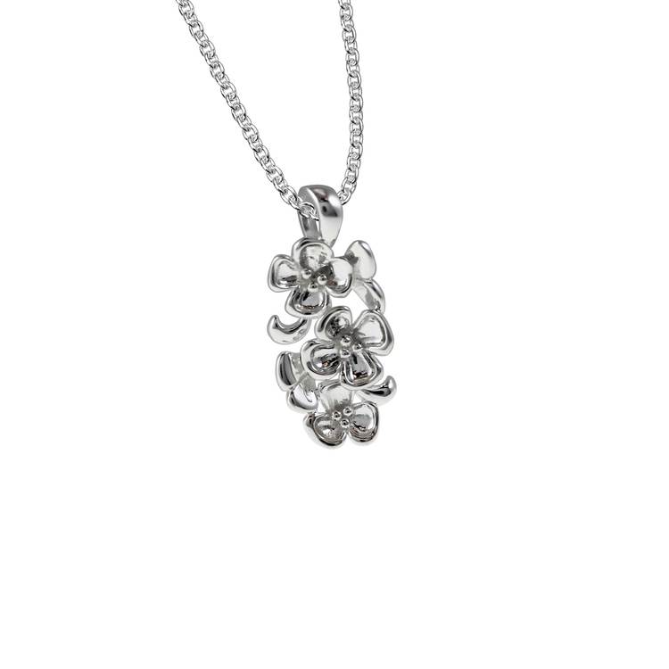 Vackert halsband format som en fin blomma i äkta 925 silver till tjej från catwalksmycken