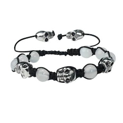 Armband Shamballa Dödskalle Stål