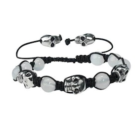 Armband Shamballa Dödskalle Stål