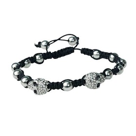 Armband Shamballa Dödskalle Stål