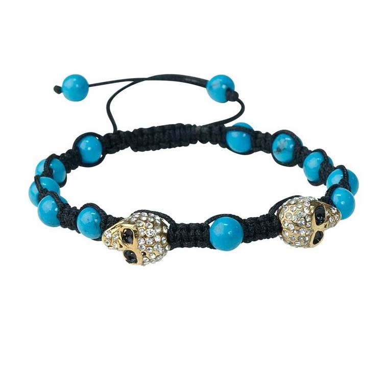 Armband Shamballa Dödskalle Stål