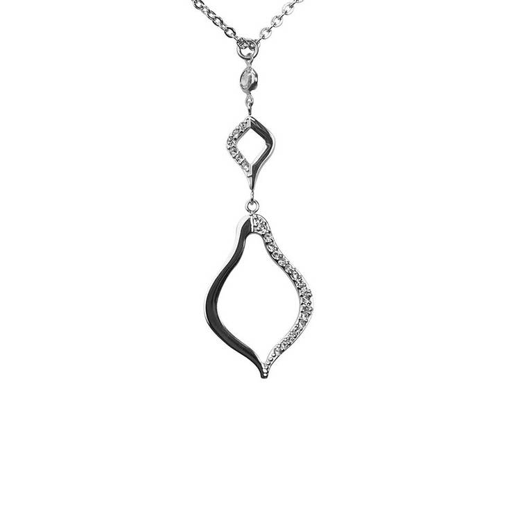 Stilrent halsband i stål med gnistrande cz-stenar. Halsband av unik och stilren design som passar till alla tillfällen från catwalksmycken