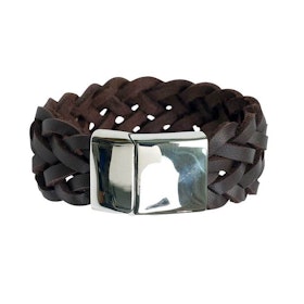 Läderarmband Brunt