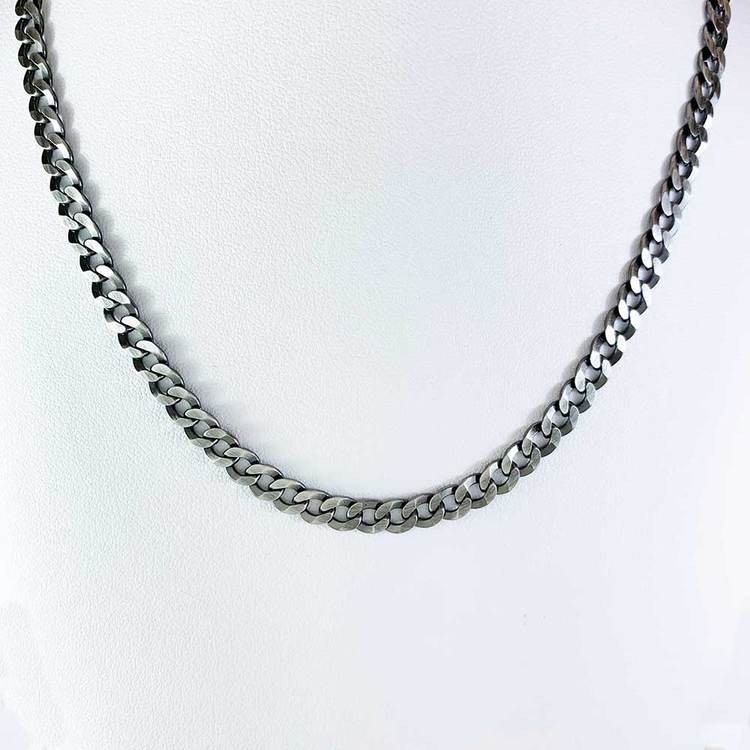 Pansarlänk Halsband Oxiderat Silver - 5 mm - Catwalk Jewellery