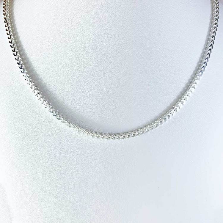 Fyrkantig Francolänk Silver - Halsband - Catwalk Jewellery