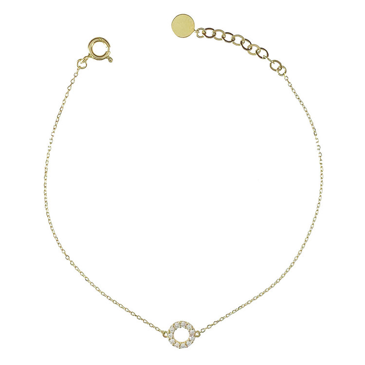 Vackert armband Circle med cz-stenar i 18K guld från Catwalk Jewellery