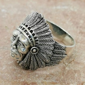 Ring Indian Oxiderat Silver