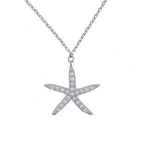 Halsband Sparkling Starfish Silver