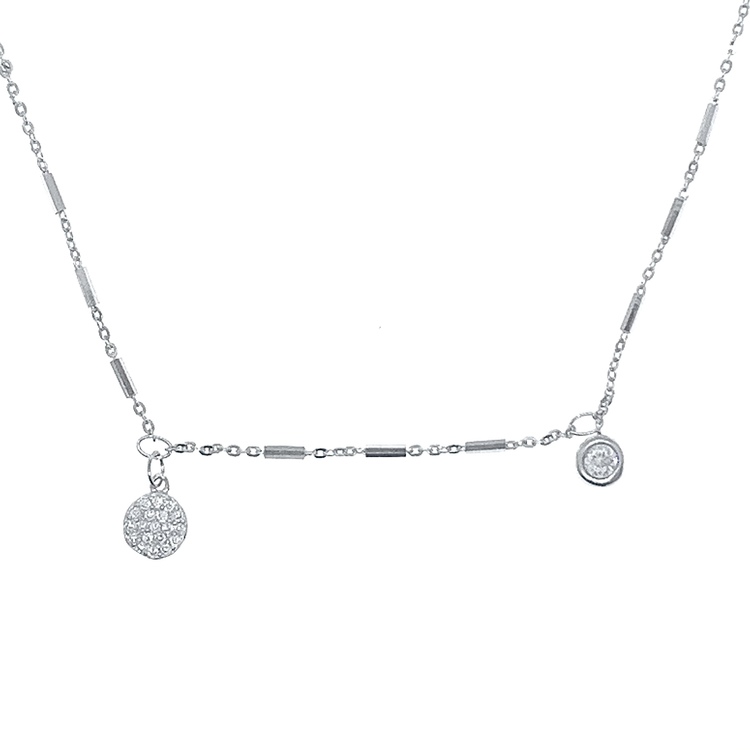 vackert halsband i silver med cz stenar från Catwalk jewellery
