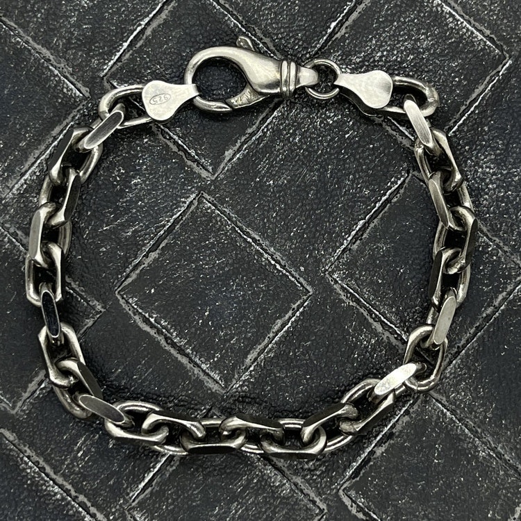 Ankararmband i oxiderat 925 silver - 5,5 mm - Catwalk Jewellery
