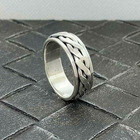 Spinning Ring Braided Silver