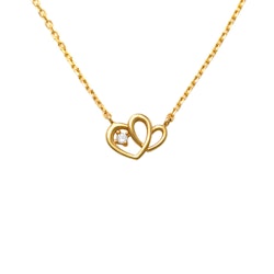 Guldhalsband Double Hearts 18K