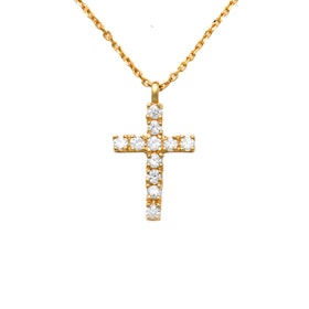 Guldhalsband Sparkling Cross 18K