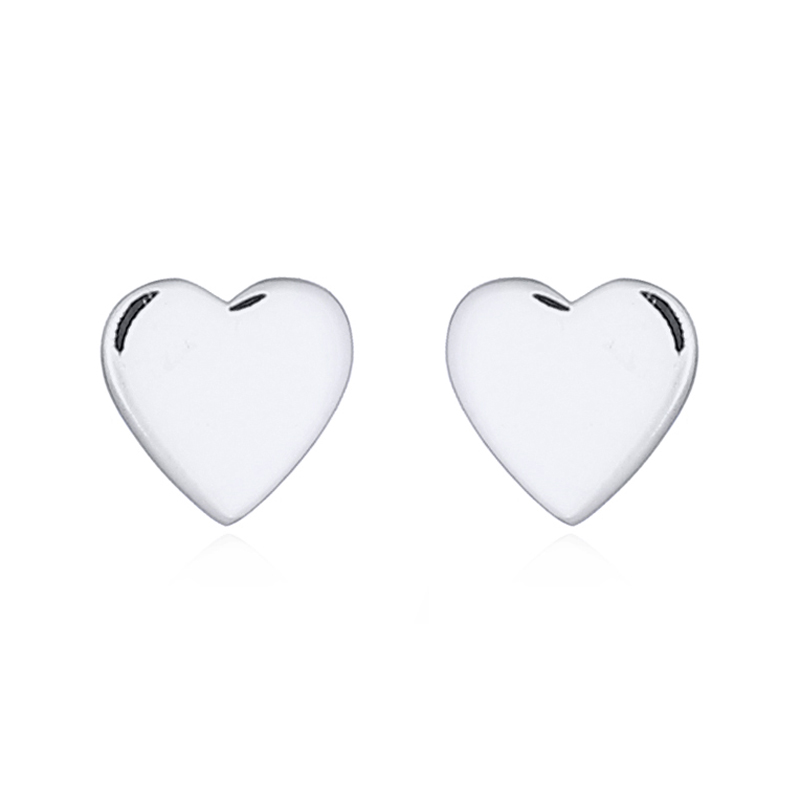 Örhängen Mini Heart Rhodinerat Silver