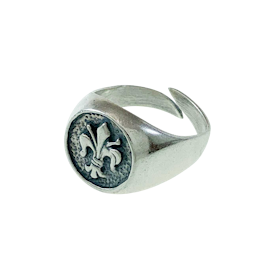 Signetring "Fleur De Lis" Oxiderat Silver