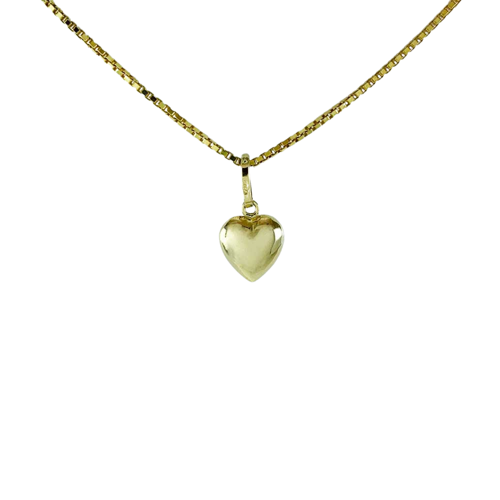 vackert guldhjärta, guldhalsband i 18 karats guld från catwalksmycken