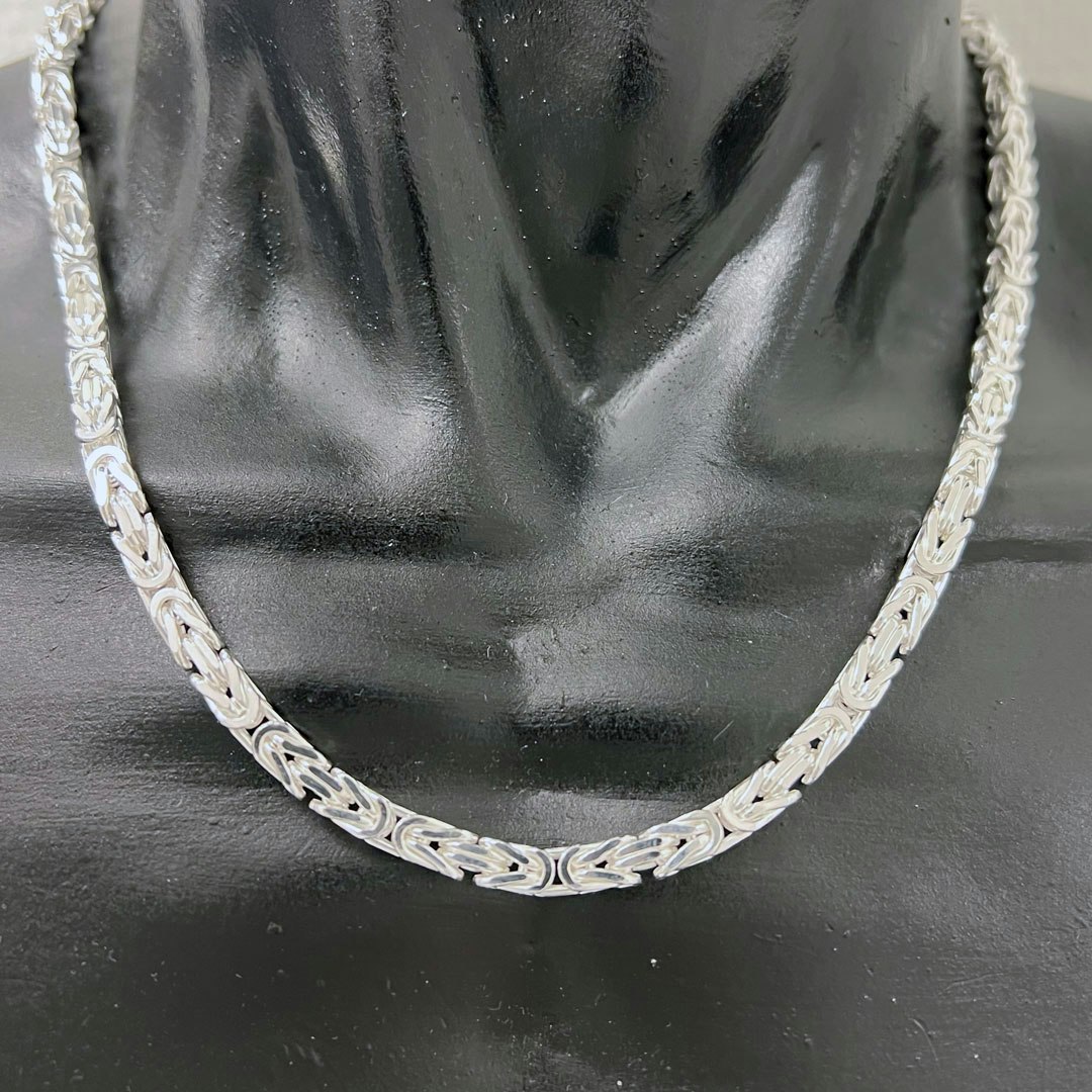 Massiv Fyrkantig Kejsarlänk Silver - Halsband 4 mm - Catwalk Jewellery
