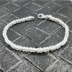 Massiv Fyrkantig Kejsarlänk Silver - Armband 3,5 mm