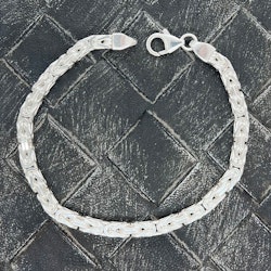 Massiv Fyrkantig Kejsarlänk Silver - Armband 4 mm