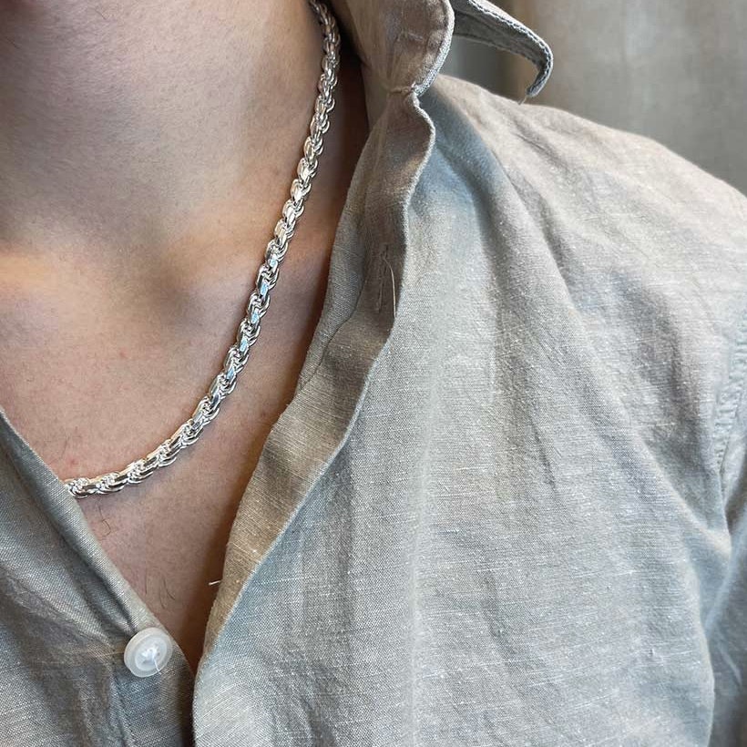 Massiv Cordellänk Silver 5,8 mm Diamantslipad - Halsband - Catwalk Jewellery