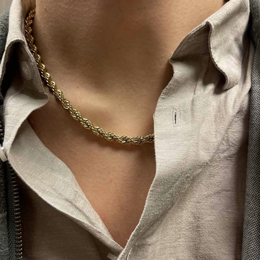Halsband Cordell Förgyllt Stål - 6 mm - Catwalk Jewellery