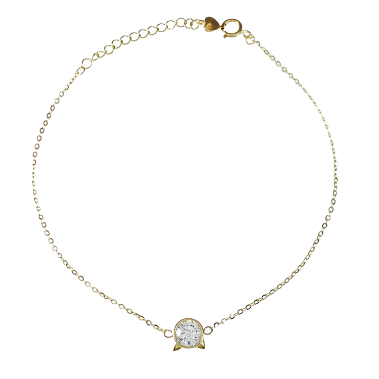 Vackert armband Sparkling Round Stone med cz-sten i 18K guld från Catwalk Jewellery