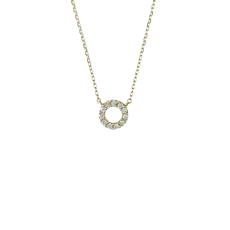 Vackert halsband Circle med cz-stenar i 18K guld från Catwalk Jewellery