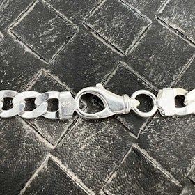 Pansarlänk Halsband Silver - 10 mm