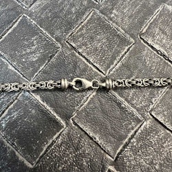 Rund Kejsarlänk Oxiderat Silver - Armband 3 mm