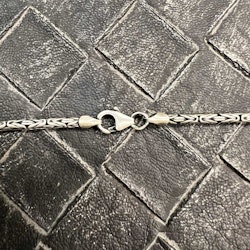 Rund Kejsarlänk Oxiderat Silver - Halsband 2 mm