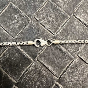 Massiv Rund Kejsarlänk Oxiderat Silver - Halsband 2 mm