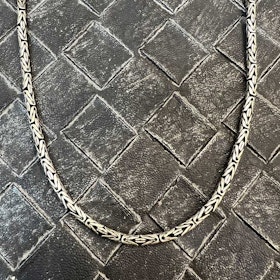 Massiv Rund Kejsarlänk Oxiderat Silver  - Halsband 3 mm