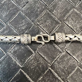 Rund Länk Oxiderat Silver - Halsband 7,5 mm