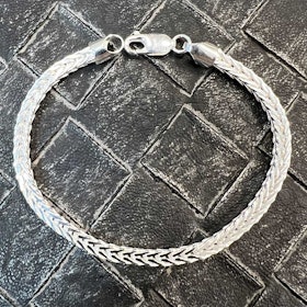 Fyrkantig Rävsvanslänk Silver - Armband