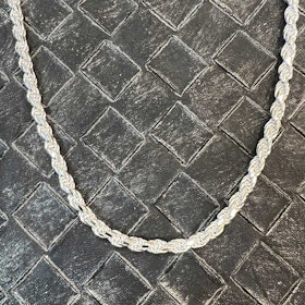 Massiv Diamantslipad Cordellänk Silver Halsband - 5,8 mm