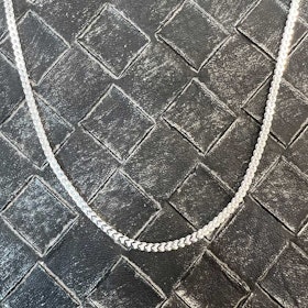 Fyrkantig Francolänk Silver - Halsband