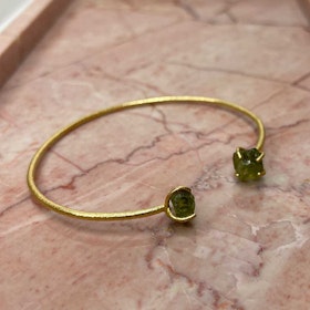 Armring Peridot Ädelsten Förgyllt Silver