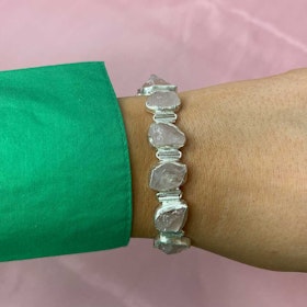 Armband Rose Quartz Ädelstenar Silver