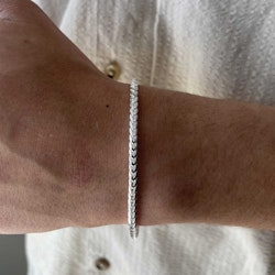 Fyrkantig Rävsvanslänk Silver - Armband