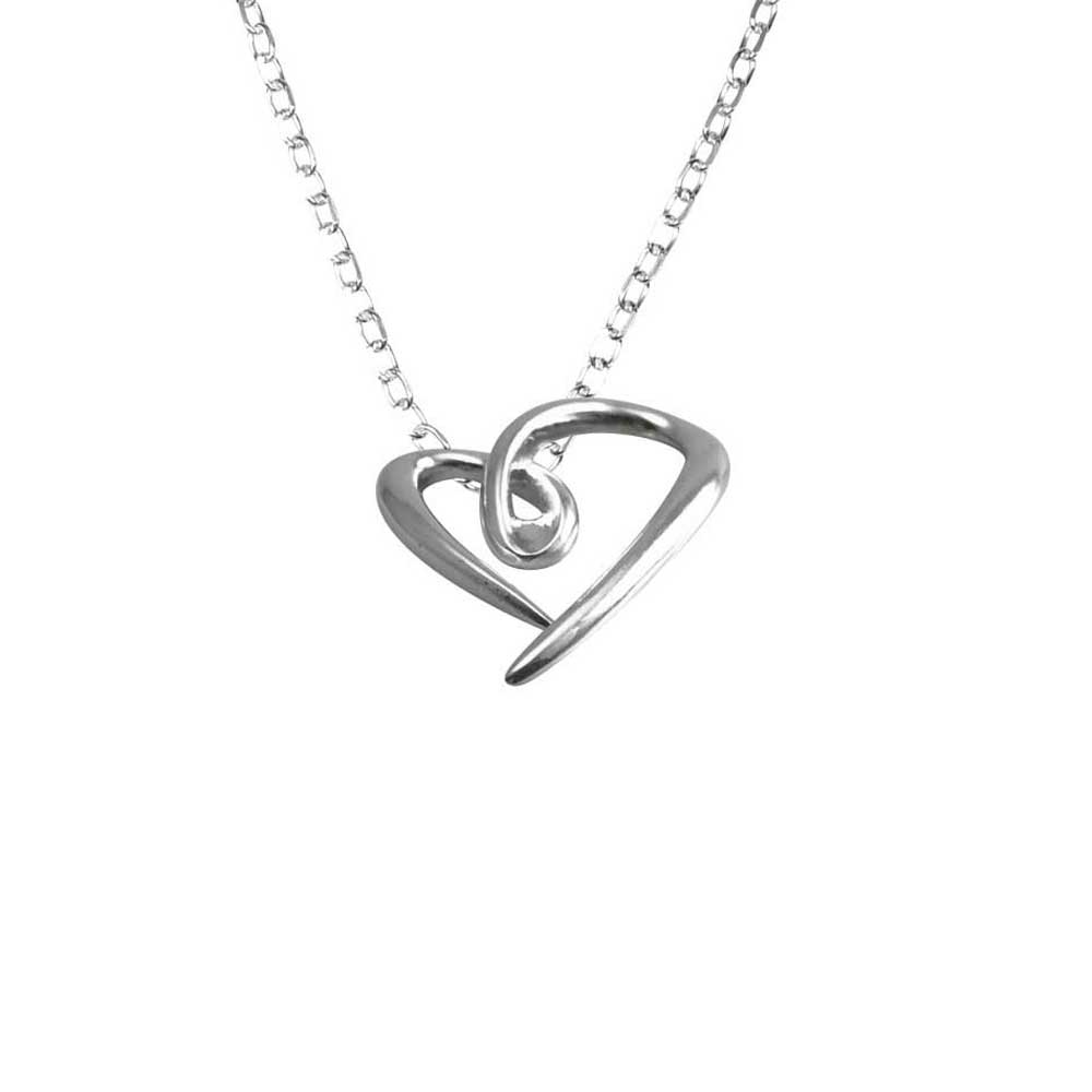 Vackert halsband föreställande ett hjärta i äkta 925 blankt silver från catwalksmycken