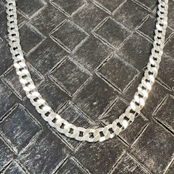 Pansarlänk Halsband Silver - 7,8 mm