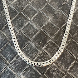 Pansarlänk Halsband - Ovalslipad Silver - 5,8 mm